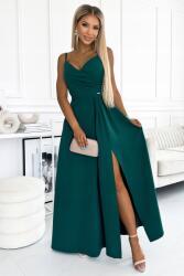 Numoco 299-11 Chiara elegáns hosszú vállpántos maxi ruha Zöld L (5903133865827)