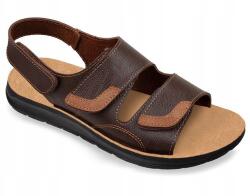  Férfi szandál barna műbőrből, tépőzáras, állítható (MJT310)