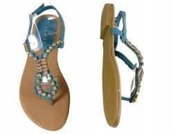  Tengeri szandál strasszokkal lapos női cipő 40-es (20418)