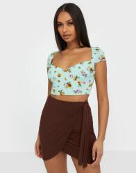 Nelly Crop virágmintás menta nyári felső M 38