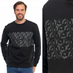 Moraj Férfi kapucni nélküli pulóver nyomott mintával fekete pamut stílusos Moraj XXL (OBM5500-003)