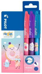 Pilot Set rollere cu cerneala albastra Pilot Frixion Ball Fancy, 0.7 mm, Roz - Bleu - Violet (PWLT458814)