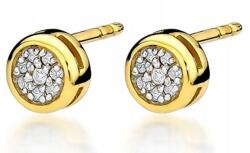 ZŁOCISTO Arany fülbevaló briliánsokkal 0, 09 ct, stekkeres, becsavarható (biżuteria na urodziny imieniny rocznicę)