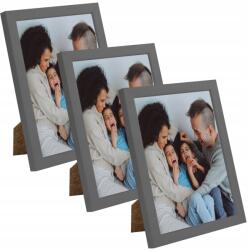 MPink Design 3x Fotorama 18x24 cm Képkeret, kőhatású szürke, plexi üveg, szürke (CT1-F18X24,064 x3)