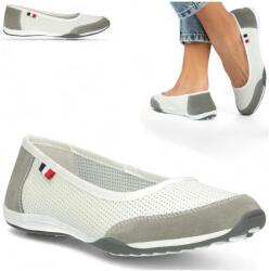 Filippo Női bőr balerinacipő 36 Filippo Lyukacsos, sportos félcipő tavaszra (Filippo DP142/25 WH GR)