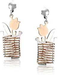  Ezüst Toscana Virágos Váza Fülbevaló-szögletes