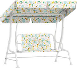 Aiyaplay Gyerek hinta állítható tetővel és biztonsági övvel, 120x112x75 cm, Fehér