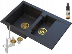 Granitan Fekete Gránit mosogató Arany Szemcsékkel (FORMA)