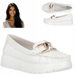 Filippo Női Bőr Cipő 40 Filippo Kényelmes Fehér Elegáns Bújós Félcipő (Filippo DP6827/25 WH)