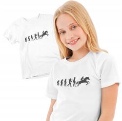 Aradena Gyerek Póló Fekete Fehér nyomattal Evolúció Ló Születésnap 122 (138 6 Ewolucja Koń)