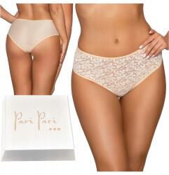 Paripari Klasszikus, magas derekú Bugyi virágmintás dombornyomással, Sylvie Nude Bézs színben, S méret