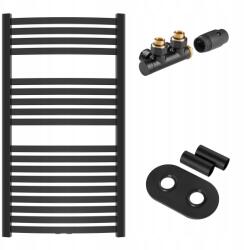 INVENA Fekete létra radiátor fürdőszobába, tartozékokkal (UG-03-10D)