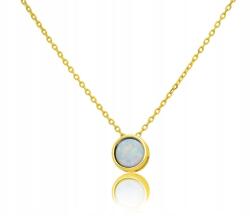  Aranyozott ezüst nyaklánc fehér opállal, 925-ös ezüst