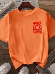 Shein Narancssárga Élénk Nyomott Mintás Póló (L) (612638)