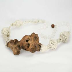  Fa és Kristály Nyaklánc - Boho Stílus - 62 cm