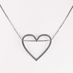  Ezüst Szív Medál Nyaklánc - Ródium Bevonat - 35x35mm