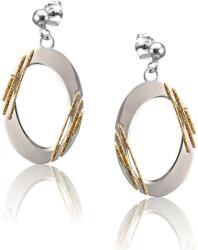  Toscana Ezüst Fülbevaló - Sárga Arany Díszítéssel