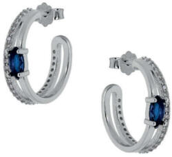  Ezüst Kék Cirkónia Fülbevaló - 15 mm