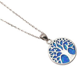  Életfa medál nyaklánccal kék opállal