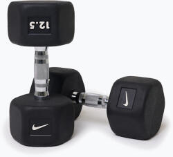 Nike Strength Gantera cauciucată Nike Strength Hex Dumbbell 12, 5 kg black/white