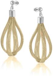  Toscana Ezüst Fülbevaló - Sárga Arany Fonat - VE008