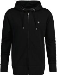 Gant Gant, normál fazonú, shield cipzáras kapucnis pulóver, Karbon fekete, M (80432007059-5-M)