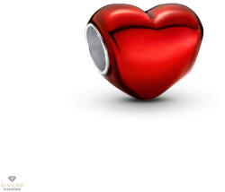 Pandora Metál hatású piros szív charm - 793337C02