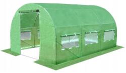 Chomik kerti üvegház, alagút típusú, 6 ablak, fém váz, PE + PP fólia, 2.5x4x2 m (CH5583)