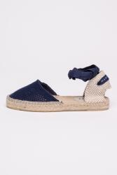 Manebi Manebi, Textil espadrilles megkötős részlettel, Bézs, Tengerészkék, 36 (H28P0000000-NAVY-NET-36)