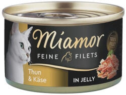 Miamor Miamor Feine Filets zselében - nedves macskaeledel tonhallal és sajttal 6x100 g-os konzerv