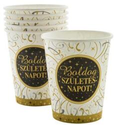  Pohár, papír, 2, 5 dl, Boldog Születésnapot, elegáns