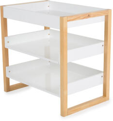 Cangaroo Timber fa pelenkázó állvány polccal - Fehér/Natúr