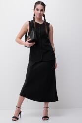 Pieces Pieces, Gombos egyszínű mellény, Fekete, S (17156983-BLACK-S)