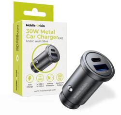 Mobile Origin Metal Car Charger 30W CA12 USB-C, USB-A Black (MO-MCCH30W-CA12) (MO-MCCH30W-CA12)