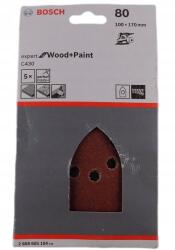 Bosch Accessories C430 Expert for Wood and Paint 2608605184 Multi csiszolópapír Tépőzárral, Lyukas Szemcsézet 80 (H x Sz) 170 mm x 100 mm 5 db (2608605184) (2608605184)