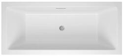 M-Acryl Sabina PRO fehér színű egyenes akril kád vízszintes túlfolyóval 160x75 kádlábbal és peremrögzítővel (12479)
