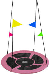 AGA Leagăn suspendat rotund 110 cm Roz cu steaguri (MR1110FlagP) Leagan