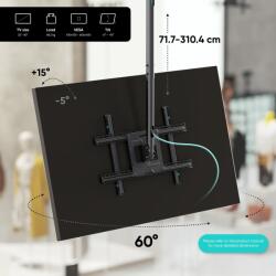 ONKRON Ceiling TV Mount Bracket Height Adjustable for 32 to 80 Inch LED LCD TVs, Black (N2L-B) (N2L-B)