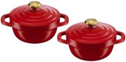 Tefal Mini lábas szett piros 2 db alumíniumöntvény kerámia bevonattal E254S255 (E254S255)