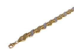 Ékszershop Vésett és matt stiftes bicolor arany karlánc (1334471)