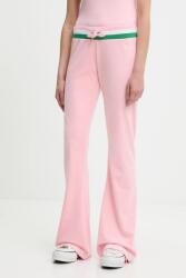 Juicy Couture velúr melegítőnadrág CHRISTINE STRIPE LOW RISE - rózsaszín L