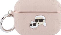 Karl Lagerfeld Husă Karl Lagerfeld Monogram Karl & Choupette Head pentru AirPods Pro 3 roz