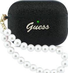 Guess Glitter Pearl Strap husă pentru AirPods Pro 3 neagră (GUAP3GLGPSK)