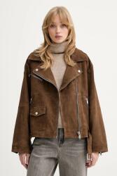 Gestuz velúr bőrdzseki - barna 38