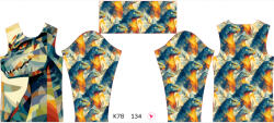 Takoy Panou pentru helancă termică copii 134 godzila geometrică