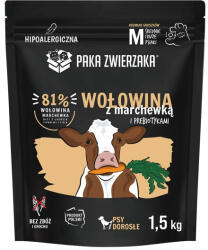 Paka Zwierzaka - SH Суха храна с говеждо месо и моркови "M" 1, 5 кг