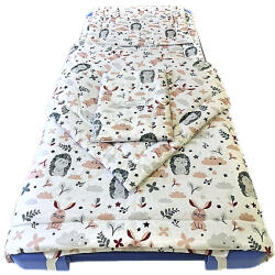  Ovis Gyermek Ágynemű Garnitúra Szett / 3 részes - Fehér alapon , édes süni - nyuszi szolíd mintával