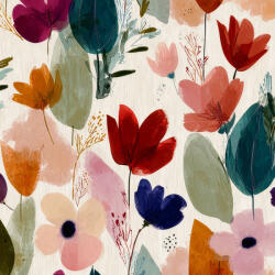 Takoy Flaus kabátszövet színes virágok Aisha MAXI