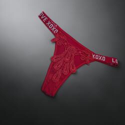  Bordás pamut, gumis derekú tanga - különleges mintával Piros 113383