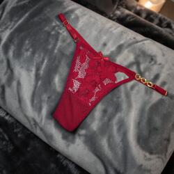  Csipkés tanga állítható pánttal Piros 113326